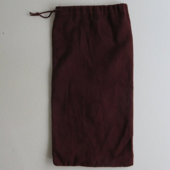 Bruno Magli Designer Flannel Dust Bag 14" x 7" Drawstring Maroon Red - Picture 4 of 7